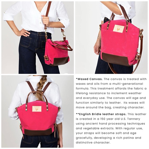 Pink Waxed Canvas Backpack - Picture 15 of 16